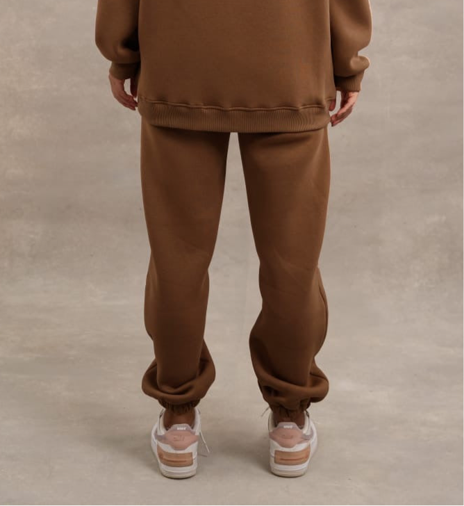 Basic Fleece Sweatpants In Brown