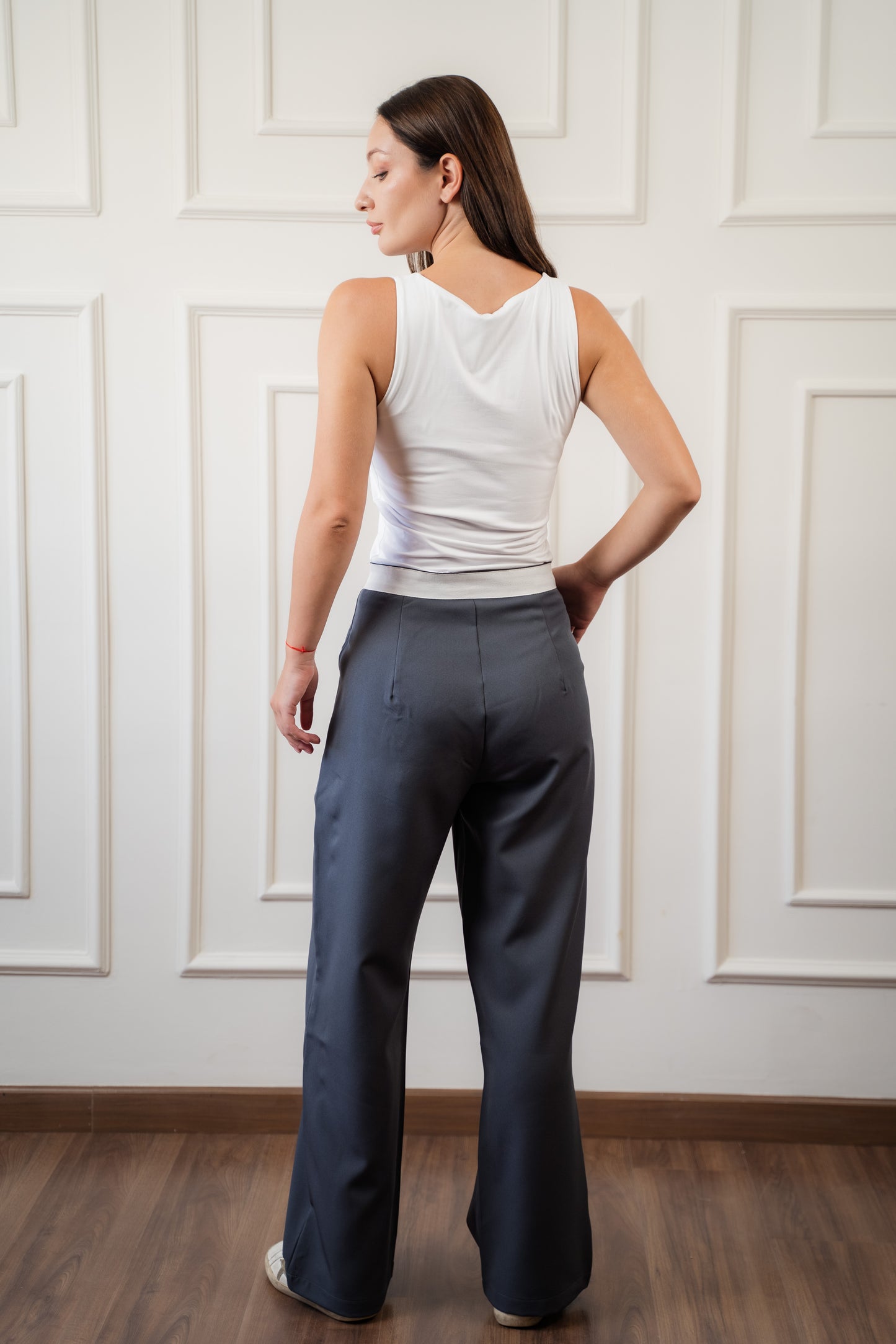 Cross Belt Pants In Gray