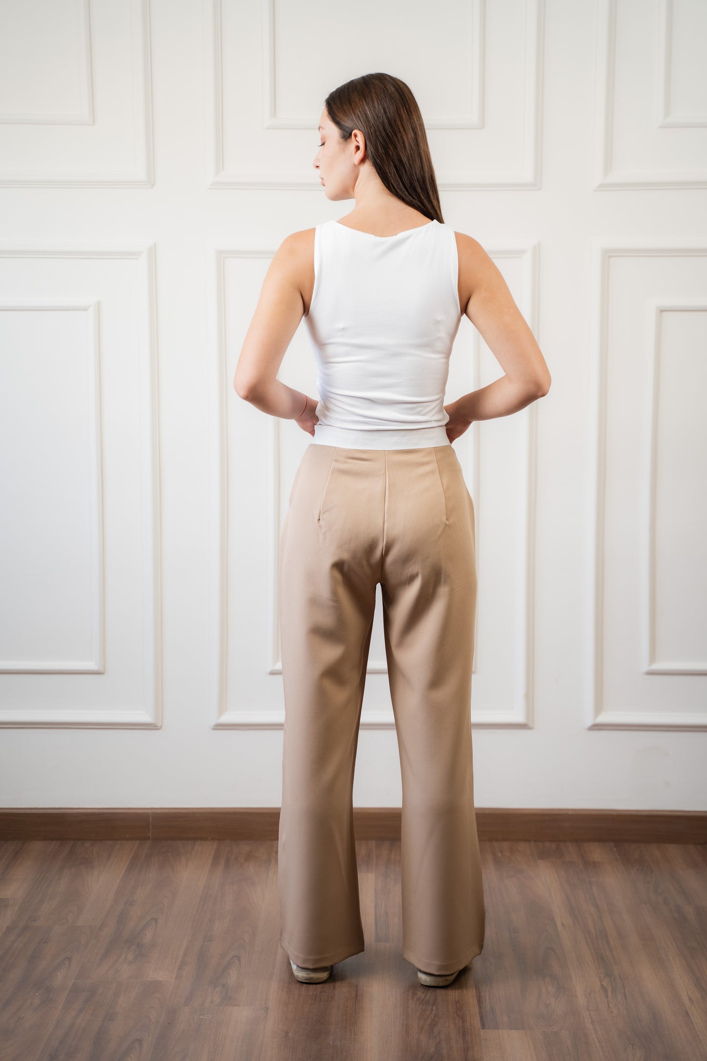 Cross Belt Pants In Brown