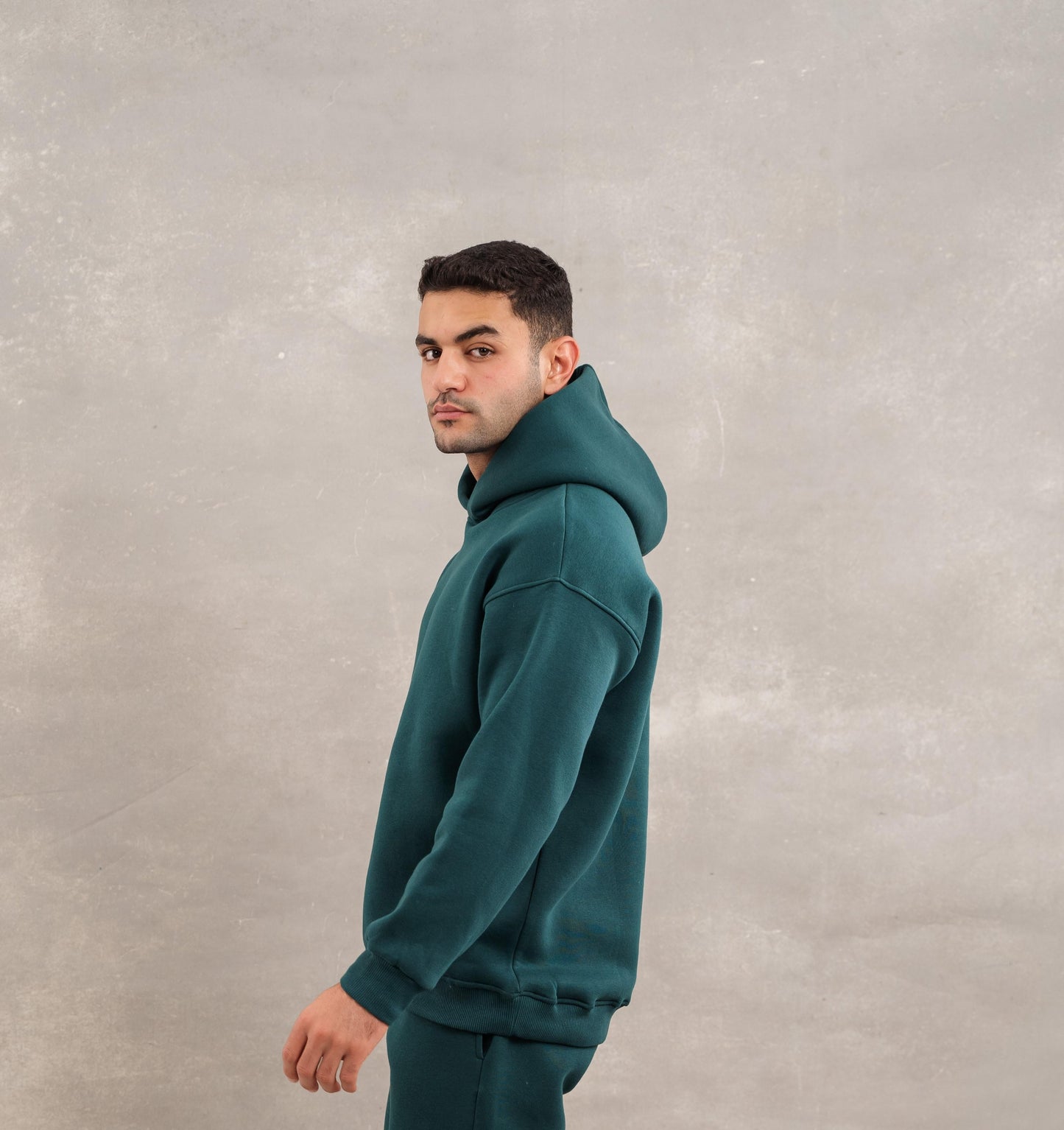 Men Fleece Basic Set In Teal