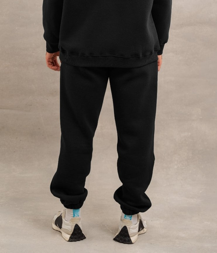 Men Basic Fleece Sweatpants In Black