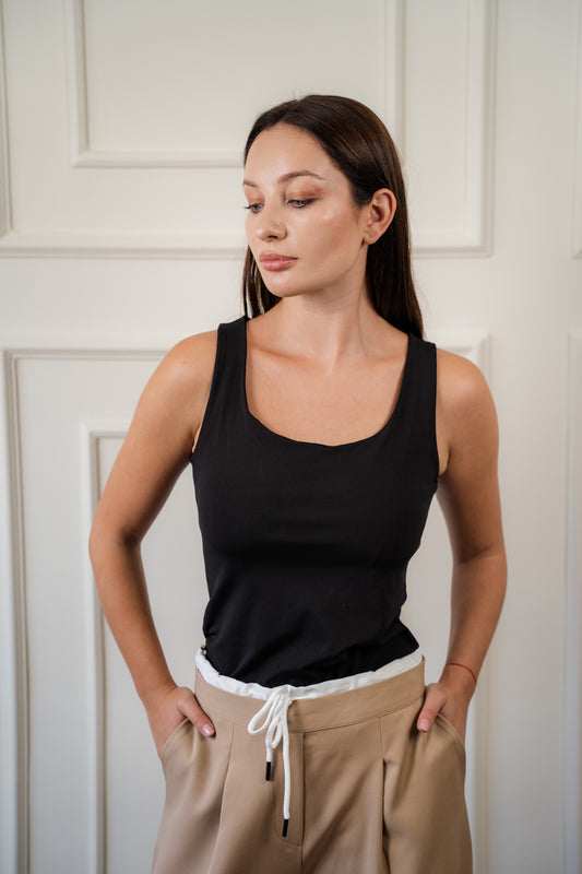 Lycra Black Tank Top I Black