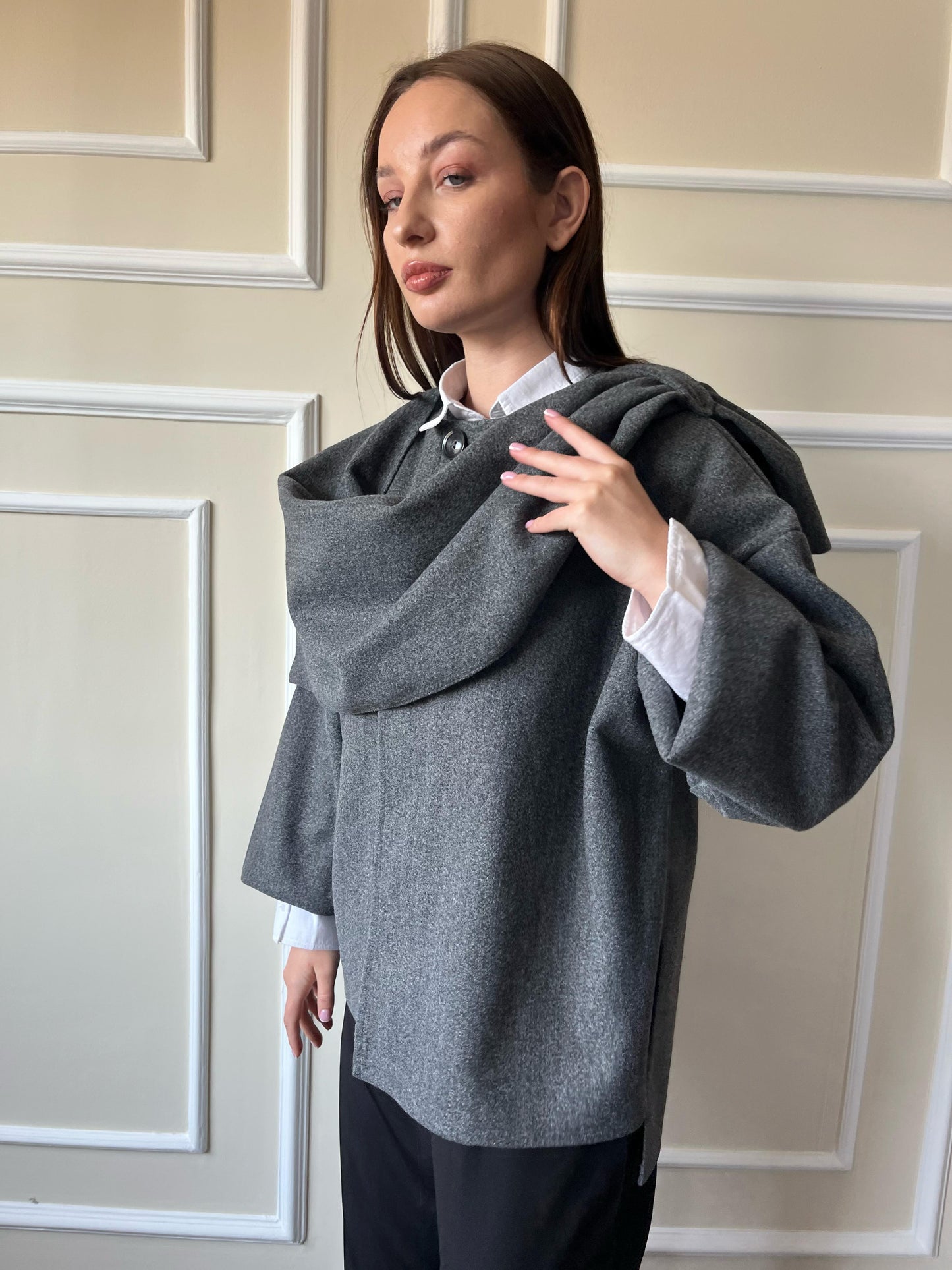 Scarf Jacket In Gray