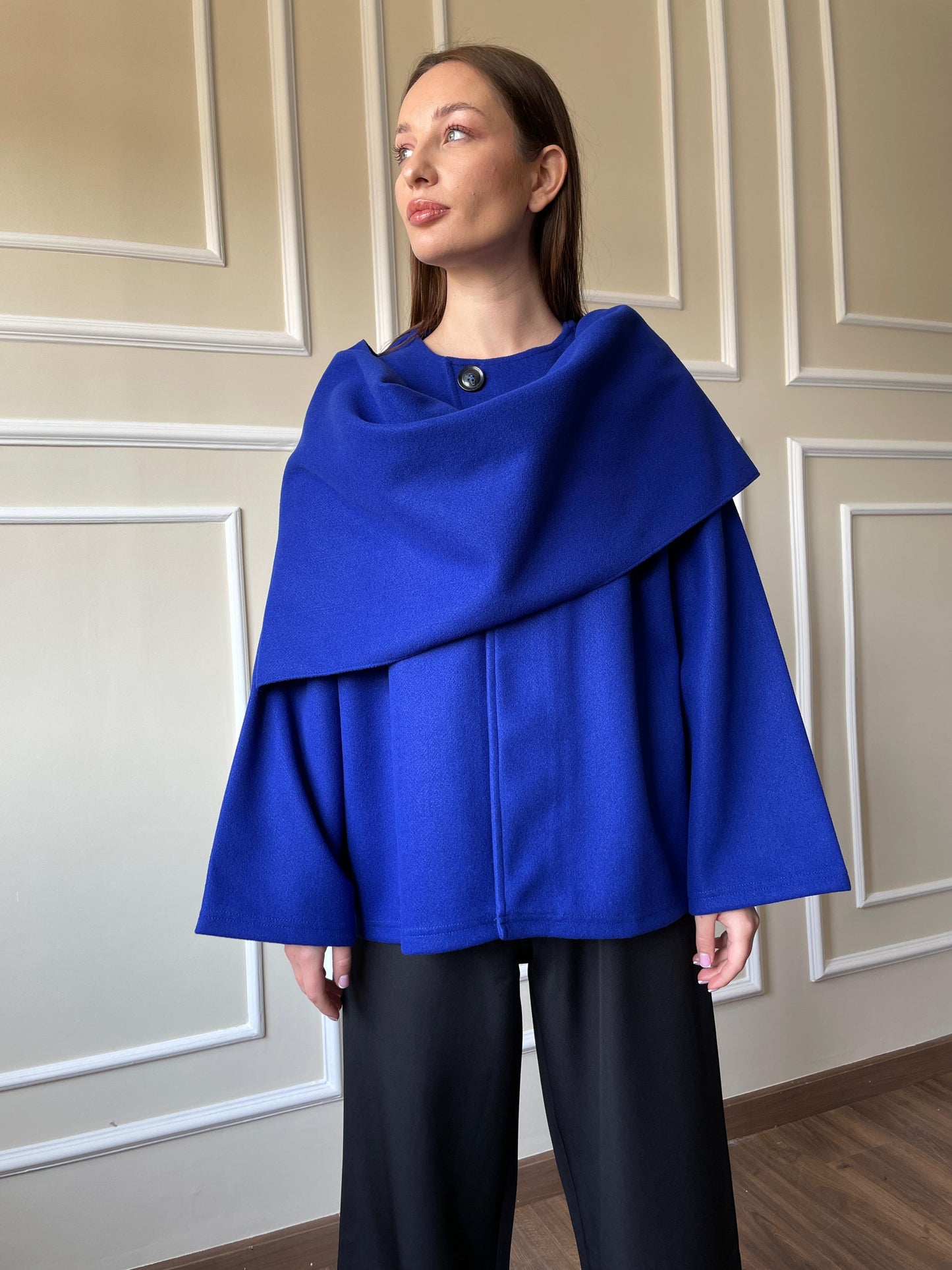 Scarf Jacket In Royal-Blue