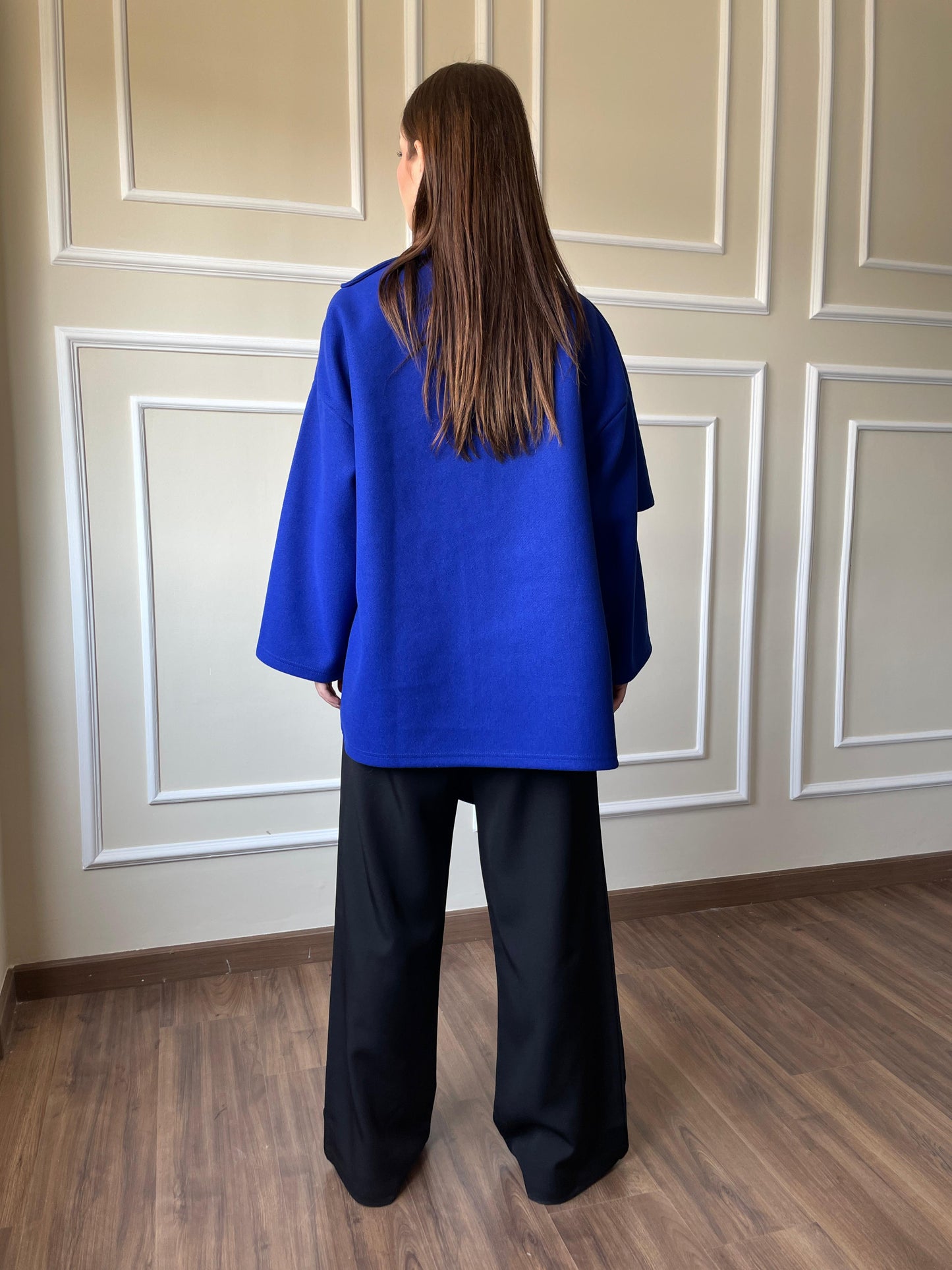 Scarf Jacket In Royal-Blue