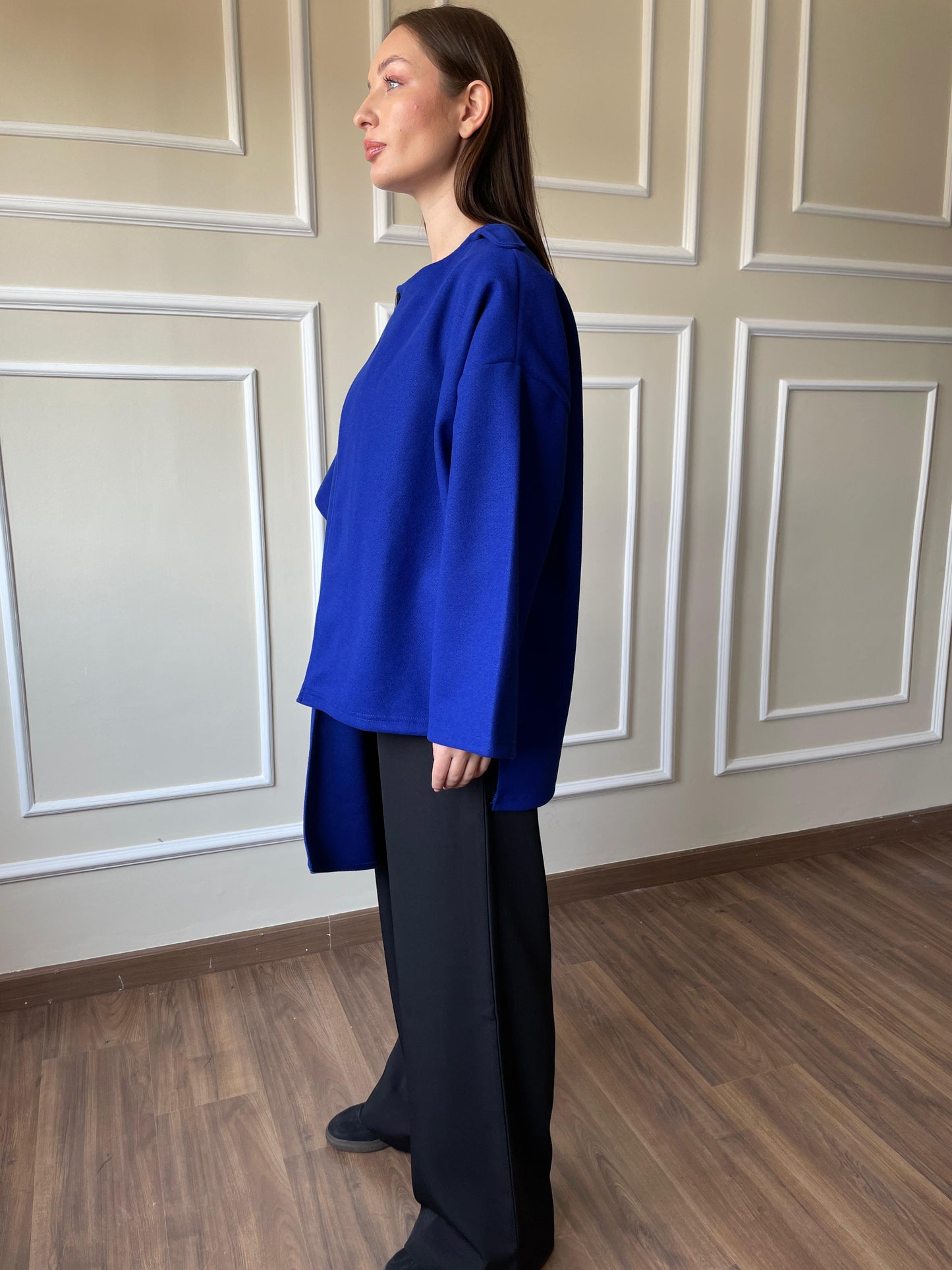 Scarf Jacket In Royal-Blue